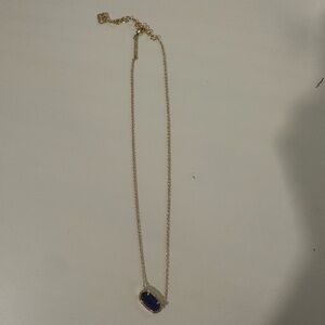 Elisa Gold Pendant Necklace in Cobalt Cat's Eye